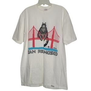 Vintage Crazyshirt Hawaii single stitch Crazy Cat T-shirt San Francisco Size XL